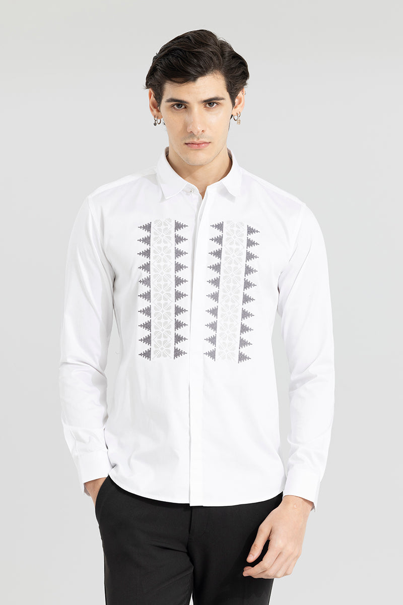 Verpine Embroidery White Shirt