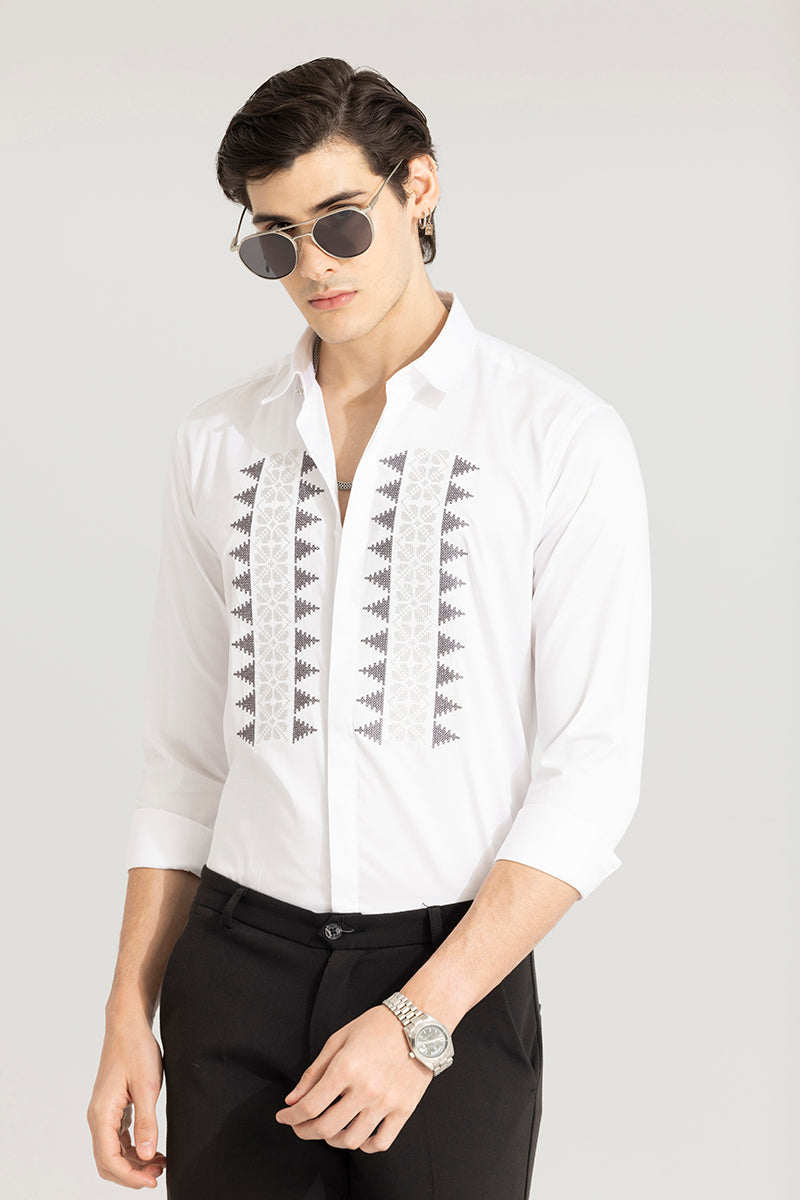 Verpine Embroidery White Shirt