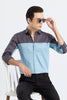 Retro Panel Blue Shirt