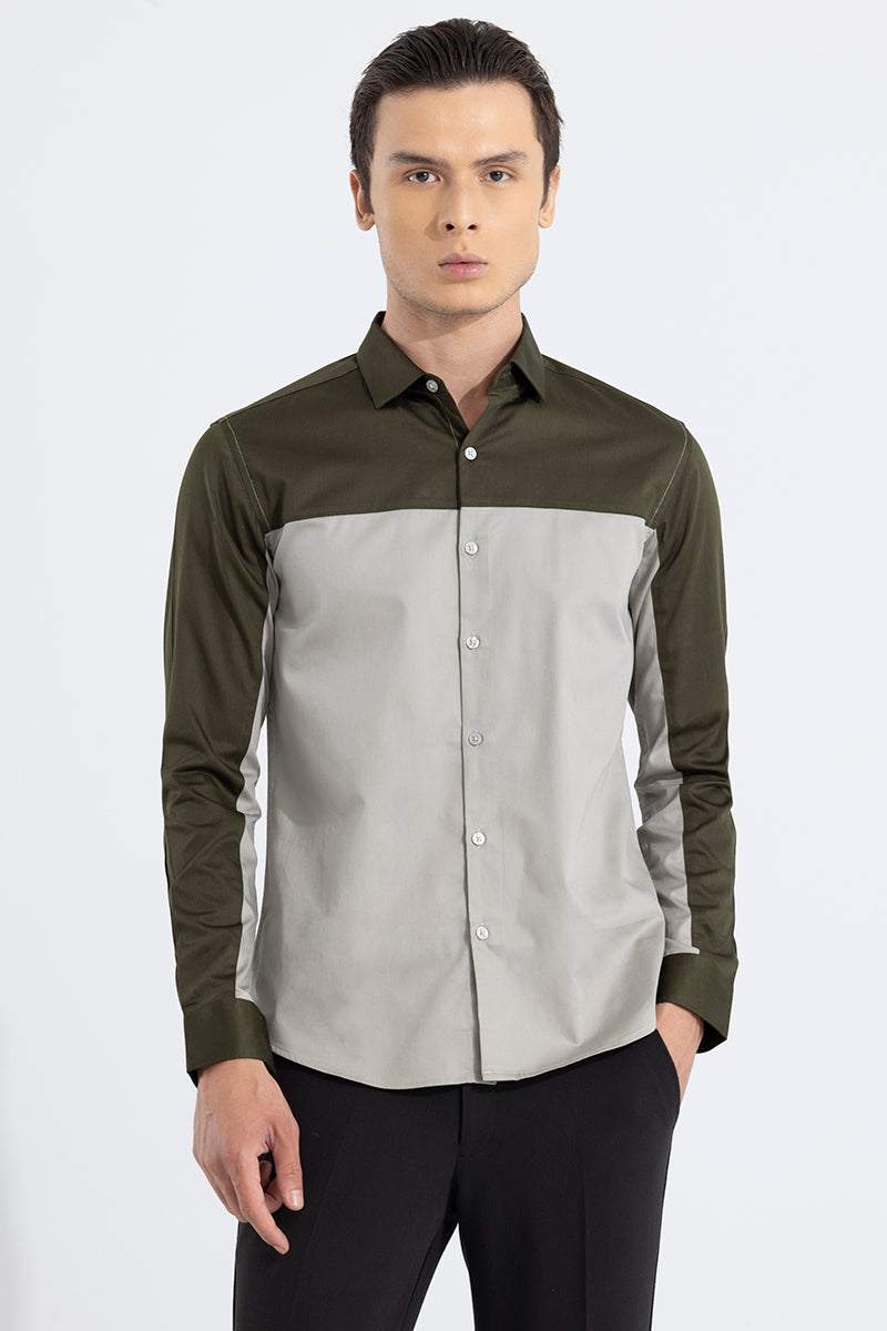 Retro Panel Ash Grey Shirt