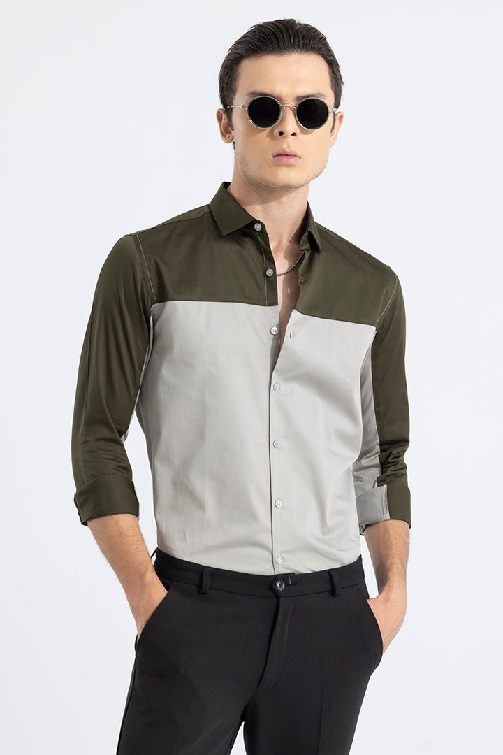 Retro Panel Ash Grey Shirt