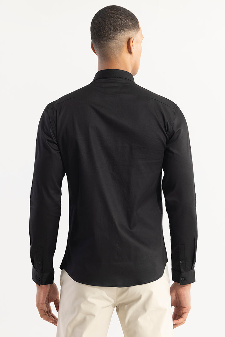 Contour Beaded Black Shirt