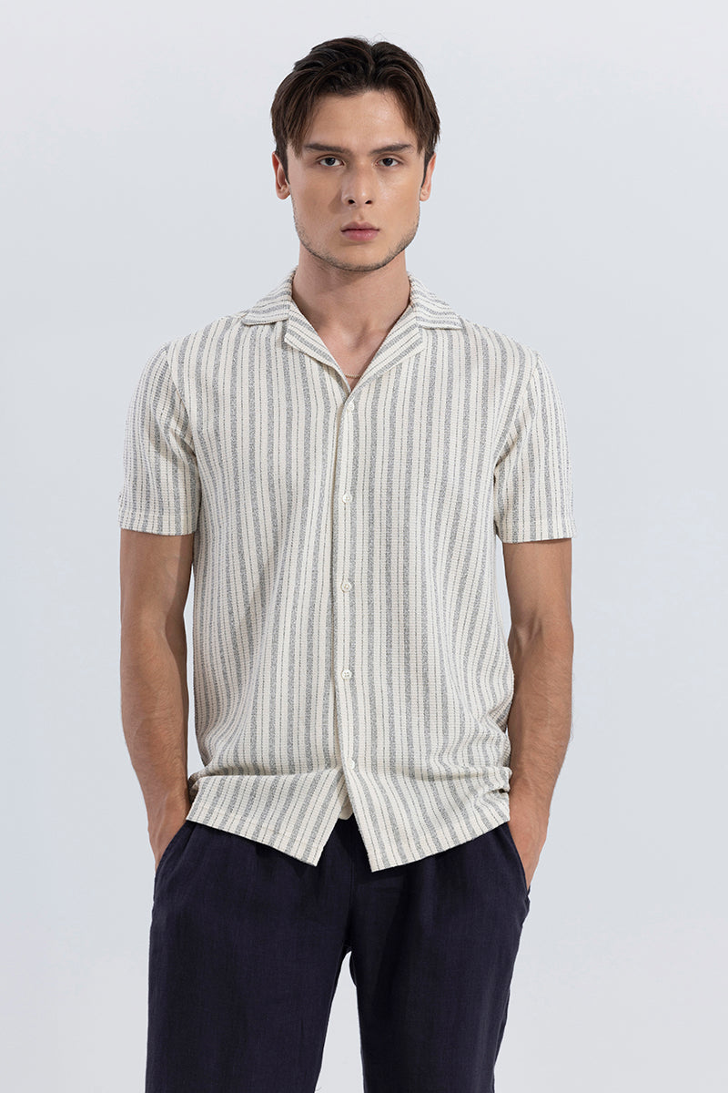 Blaze Stripe Cream Knitted Shirt