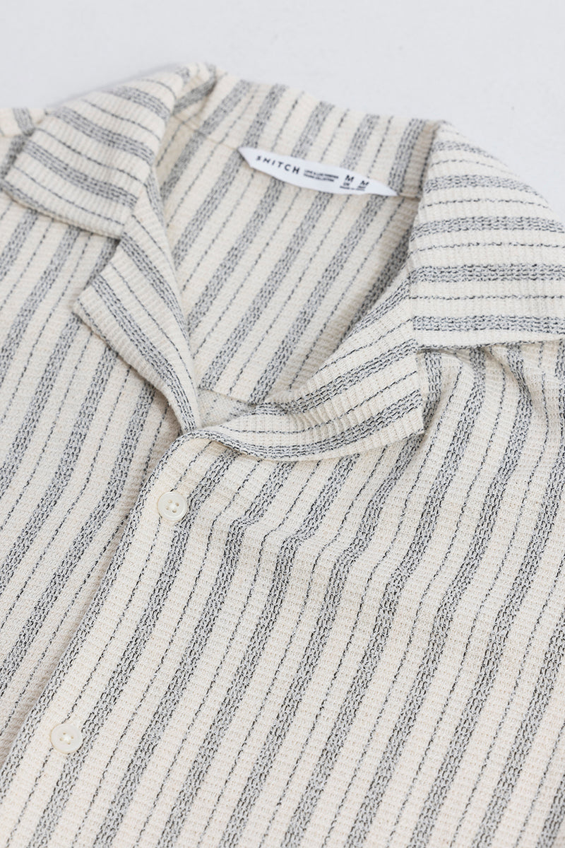 Blaze Stripe Cream Knitted Shirt