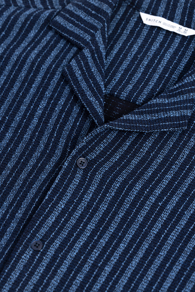 Blaze Stripe Dark Blue Knitted Shirt