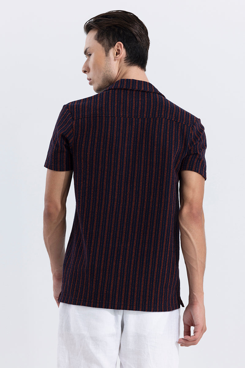 Blaze Stripe Brick Red Knitted Shirt