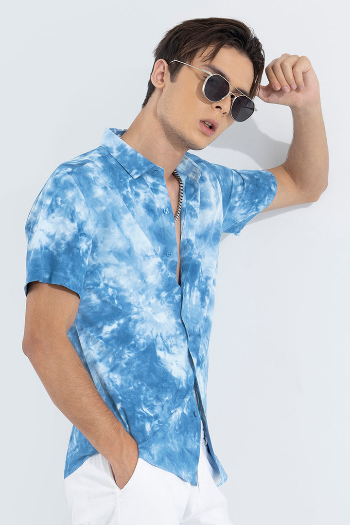 Chromatic Mosaic Blue Shirt