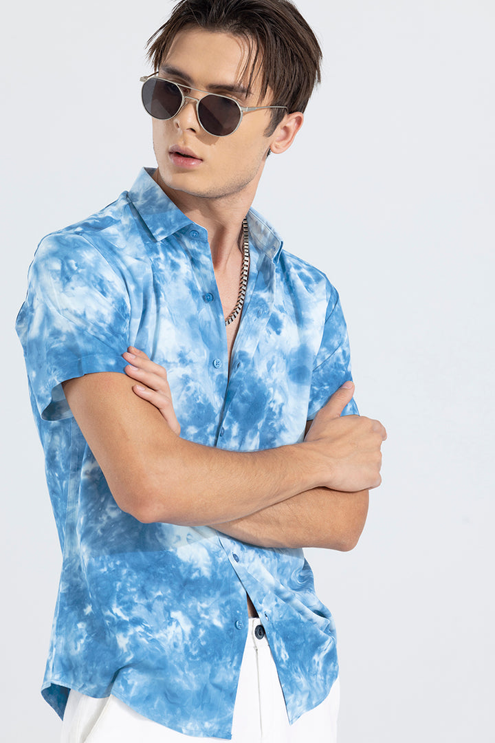 Chromatic Mosaic Blue Shirt