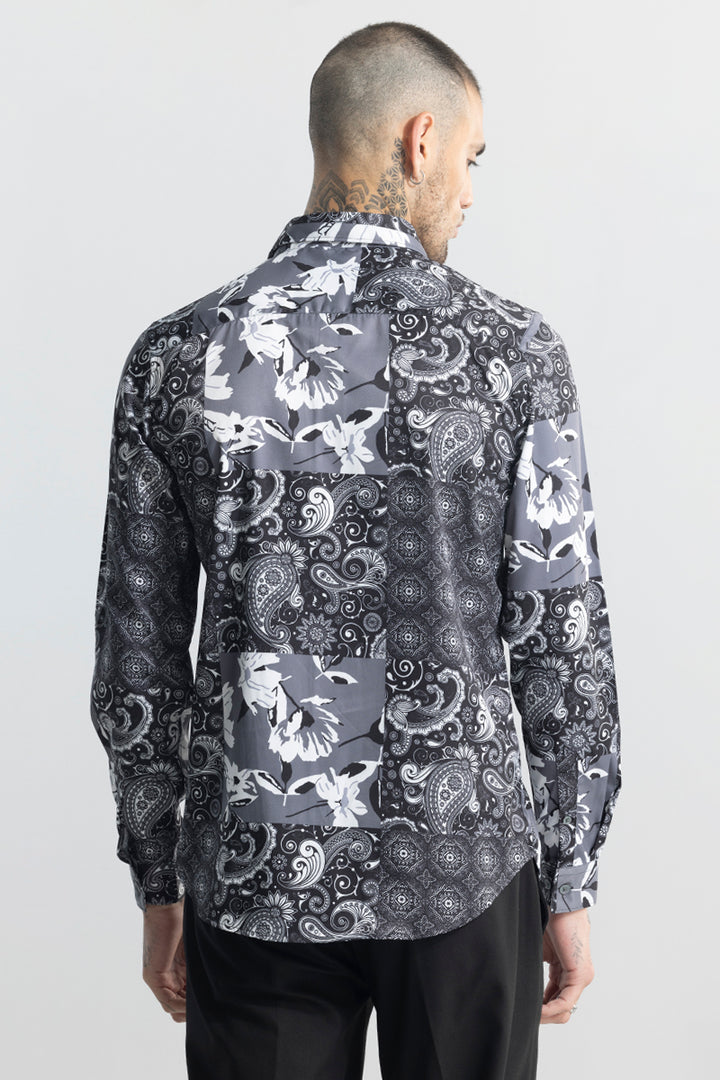 Paisley Mosaic Grey Shirt