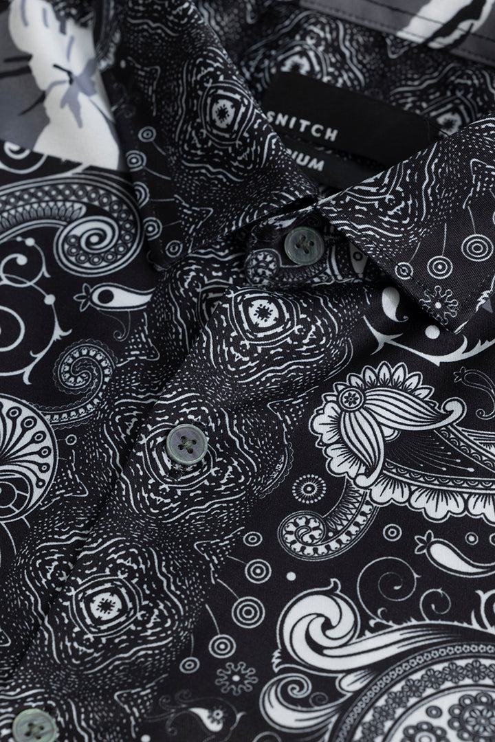 Paisley Mosaic Grey Shirt