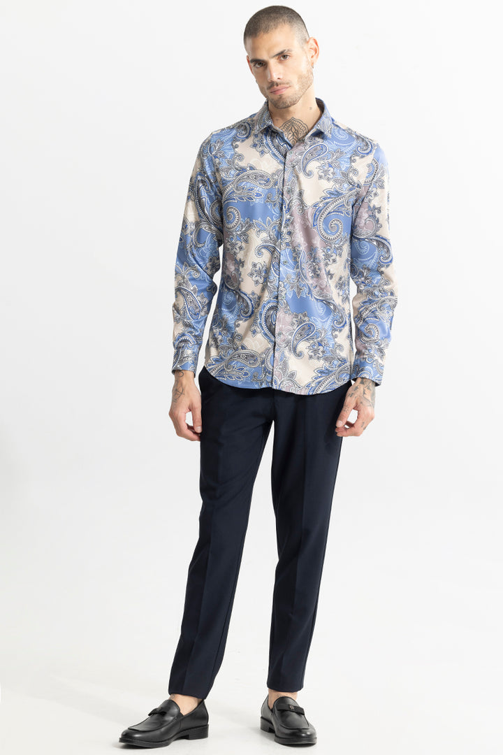 Paisley Ornate Blue Shirt