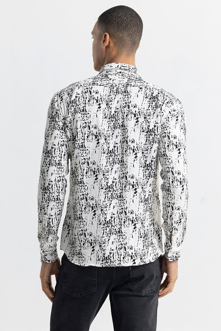 Dissolve Print White Shirt