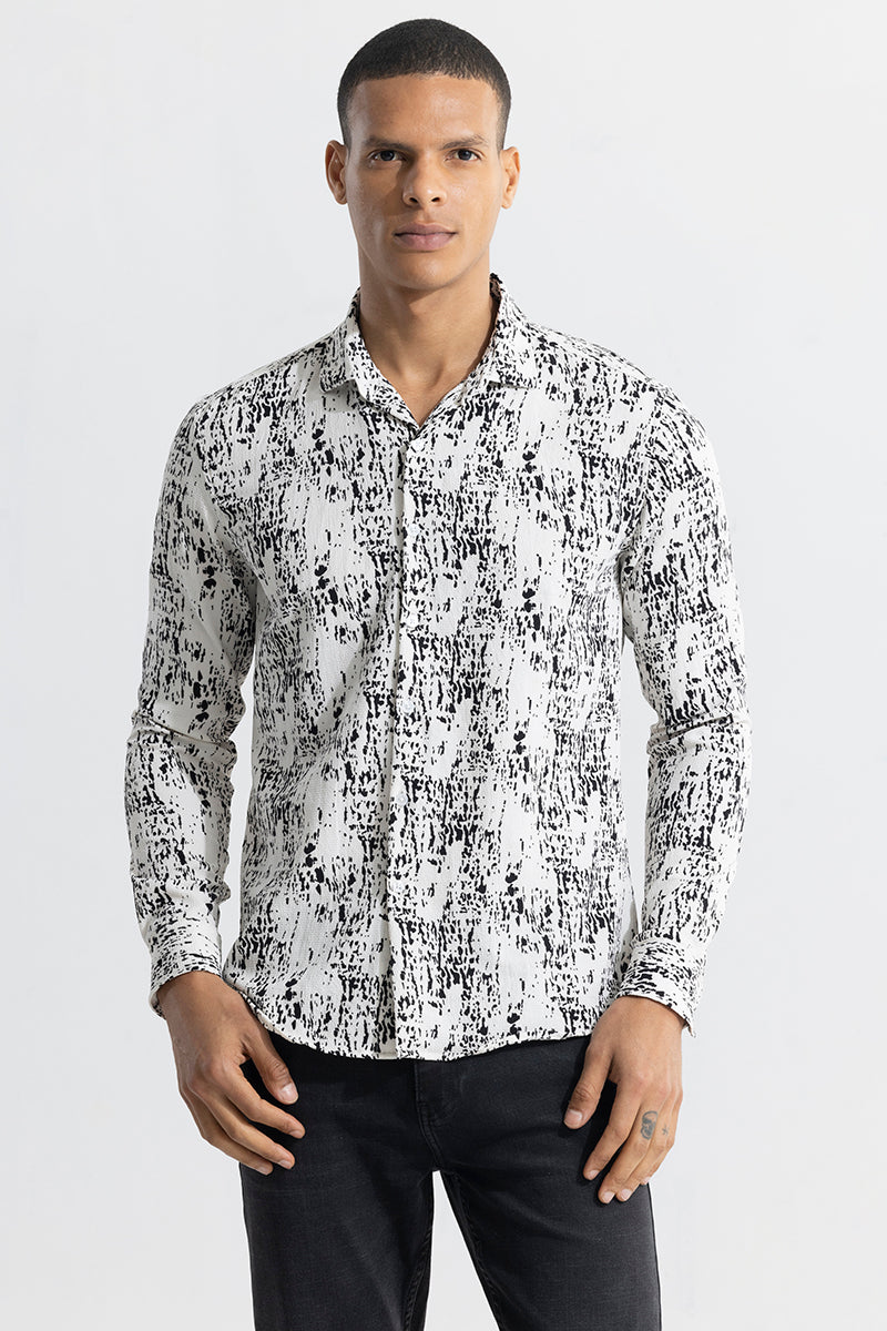 Dissolve Print White Shirt