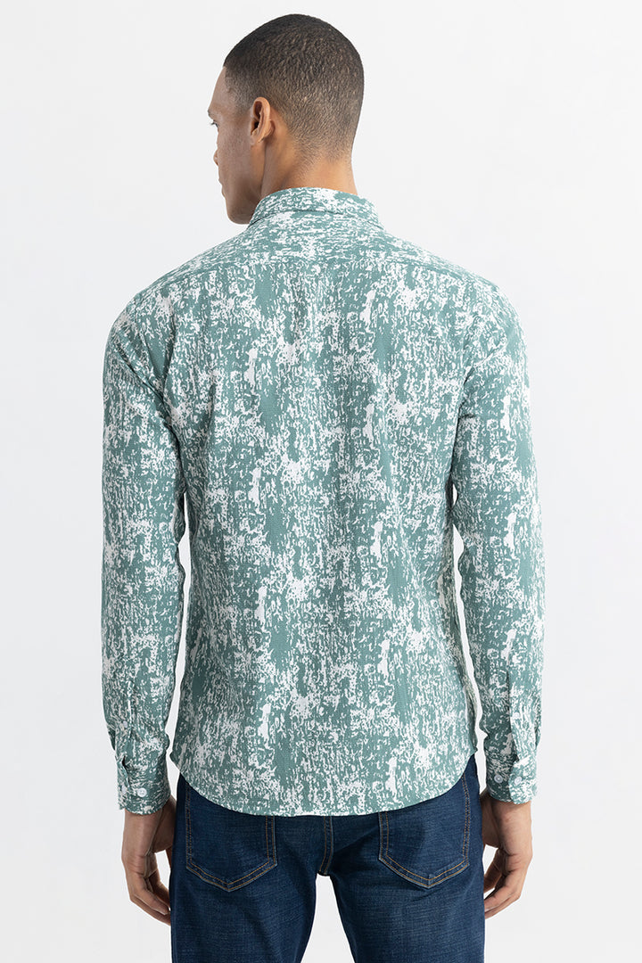 Dissolve Print Green Shirt