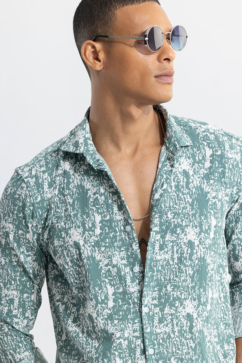 Dissolve Print Green Shirt