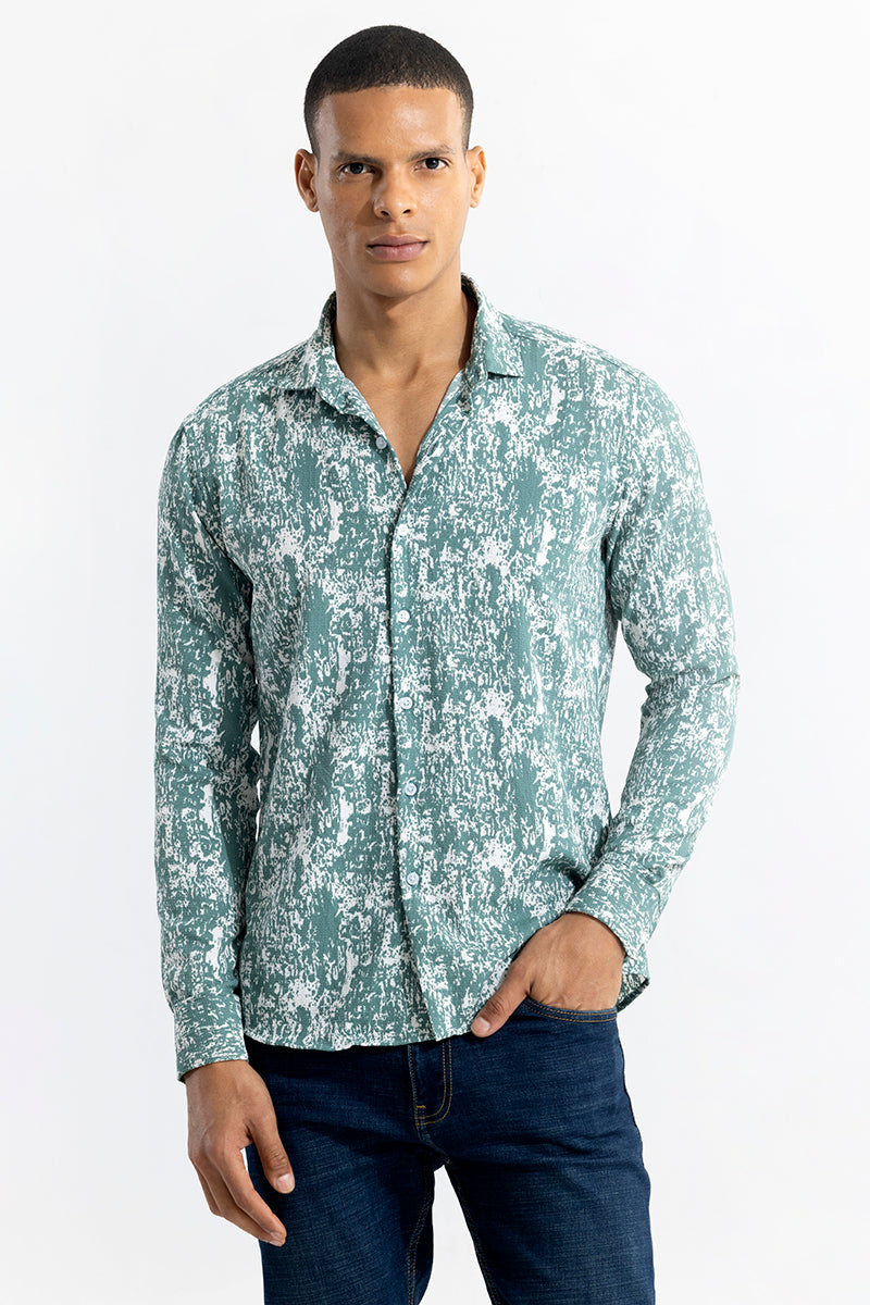 Dissolve Print Green Shirt