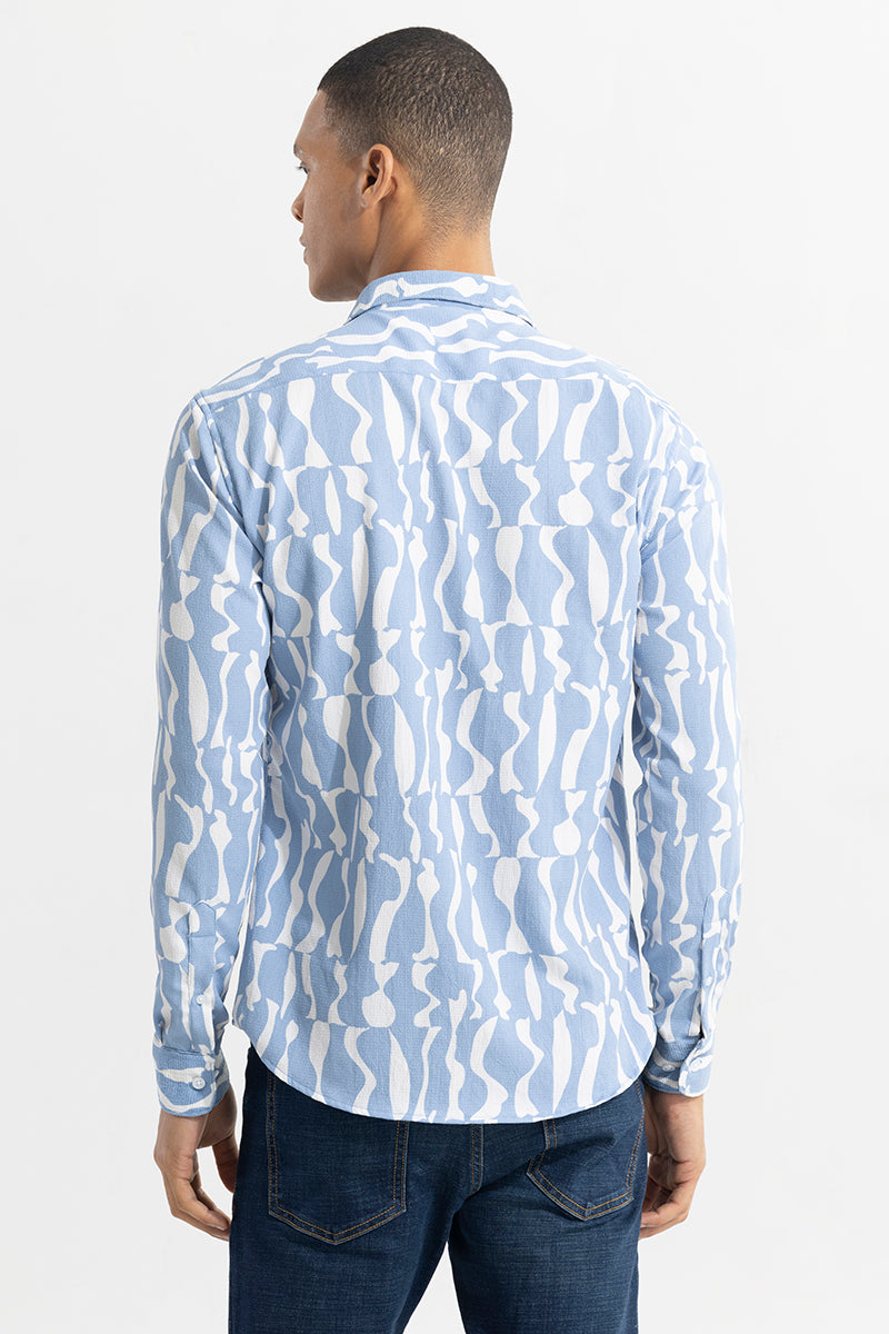 Diffuse Blue Seersucker Shirt