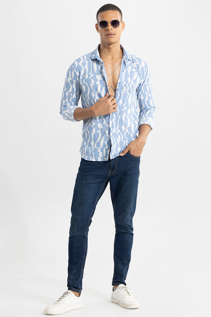 Diffuse Blue Seersucker Shirt