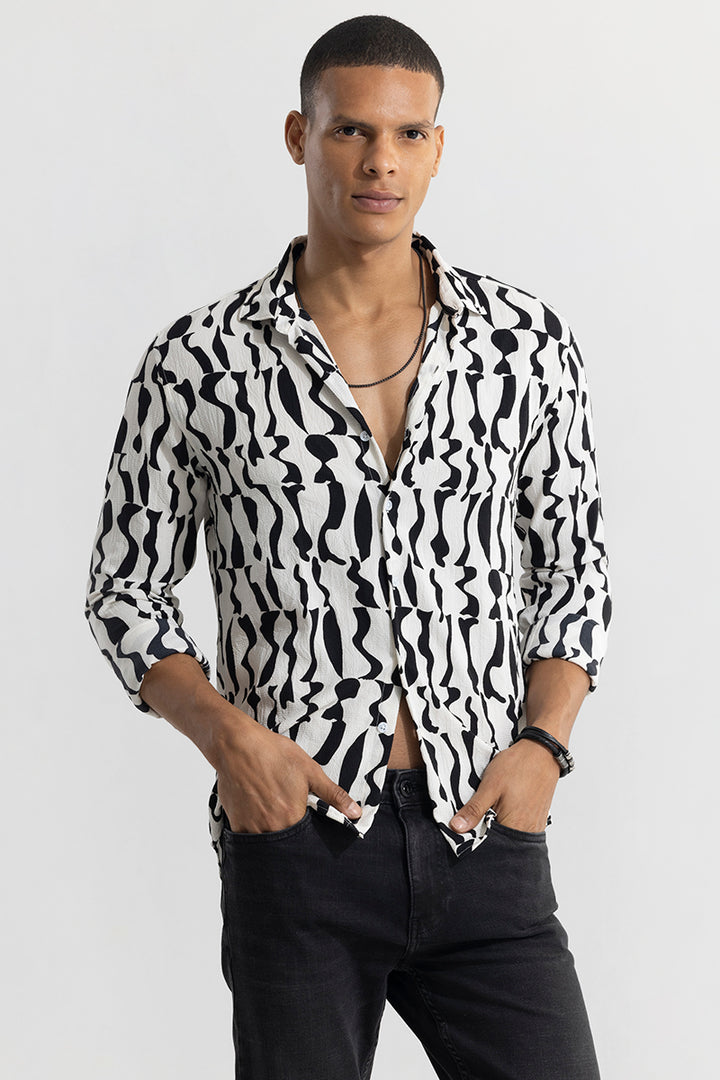 Diffuse White Seersucker Shirt