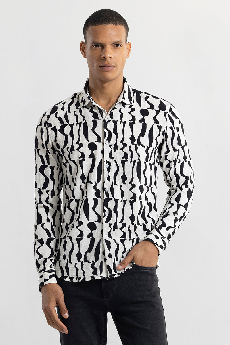 Diffuse White Seersucker Shirt