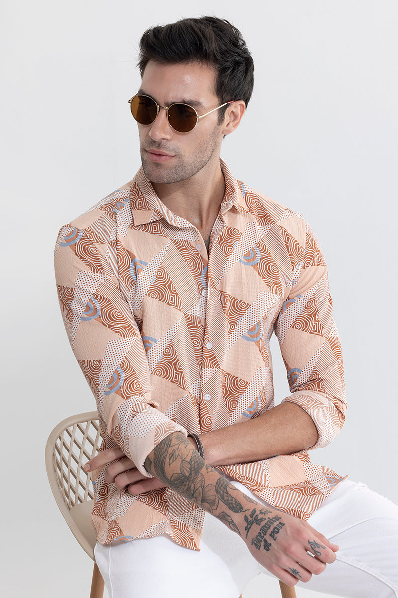 Abstract Trio Peach Shirt