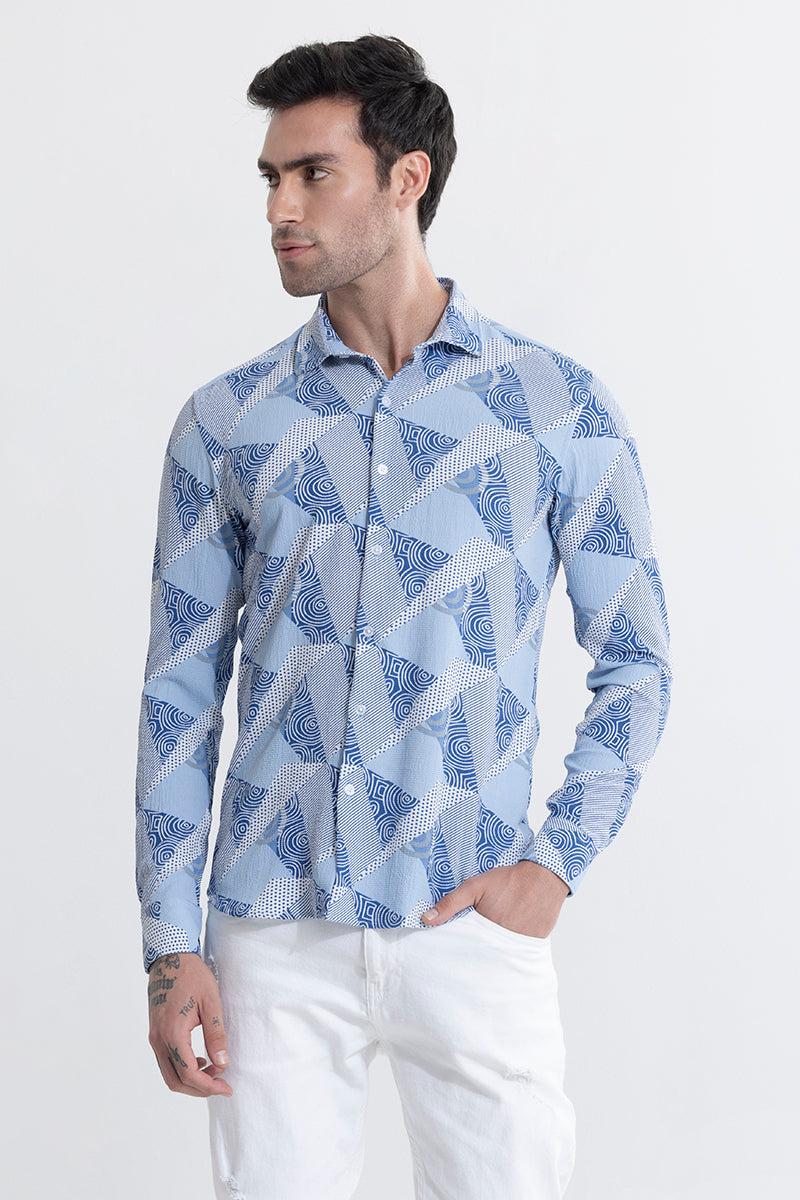 Abstract Trio Blue Shirt