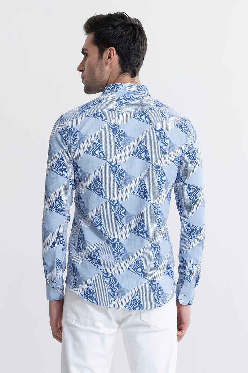 Abstract Trio Blue Shirt