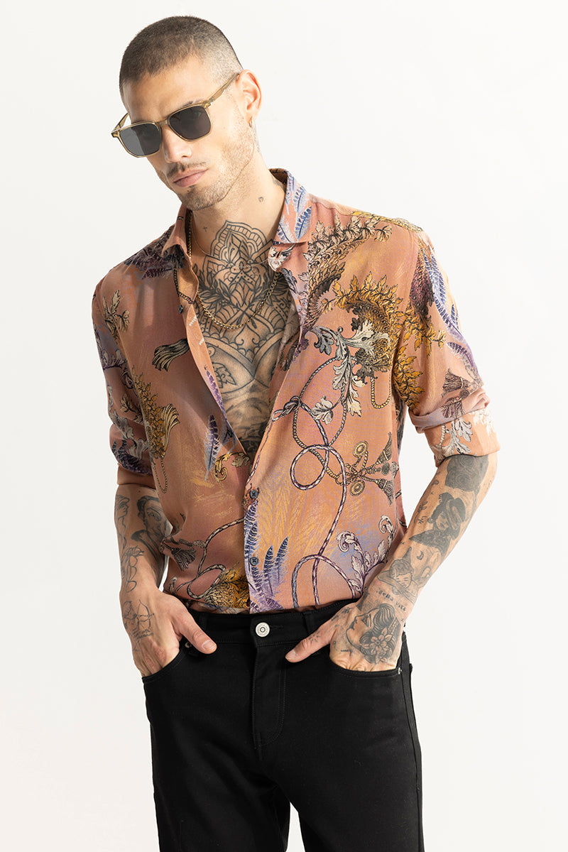 Fusion Flower Peach Shirt