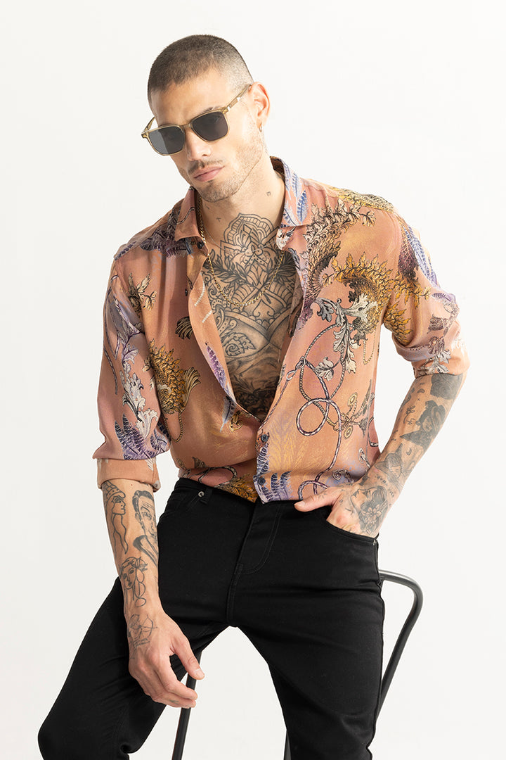 Fusion Flower Peach Shirt