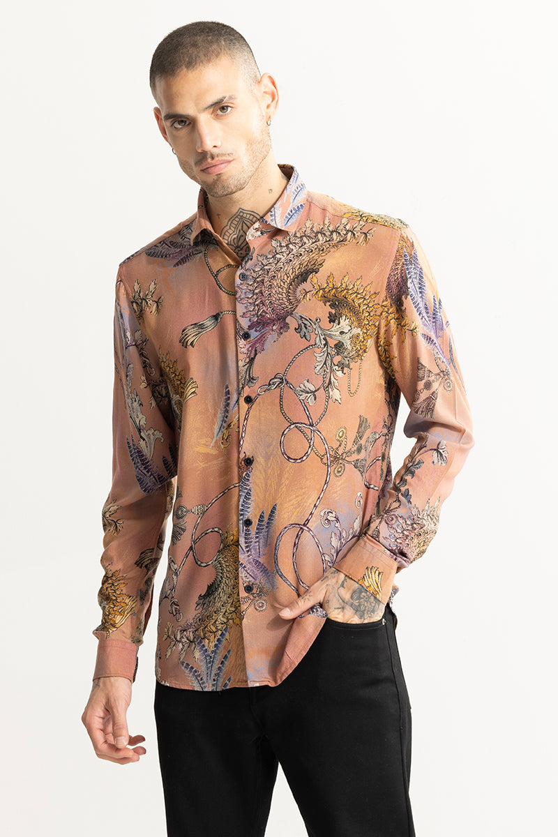 Fusion Flower Peach Shirt