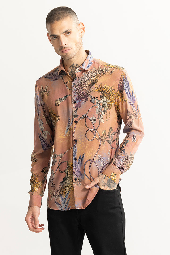 Fusion Flower Peach Shirt