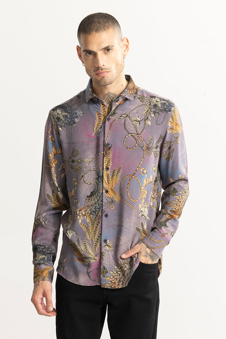 Fusion Flower Purple Shirt