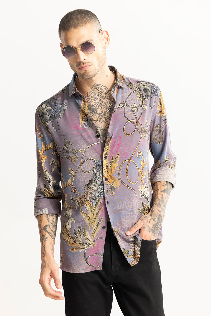 Fusion Flower Purple Shirt