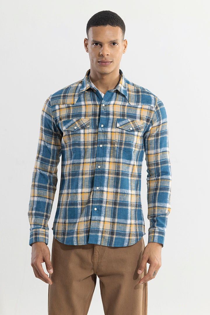 Tartan Tango Blue Checks Shirt