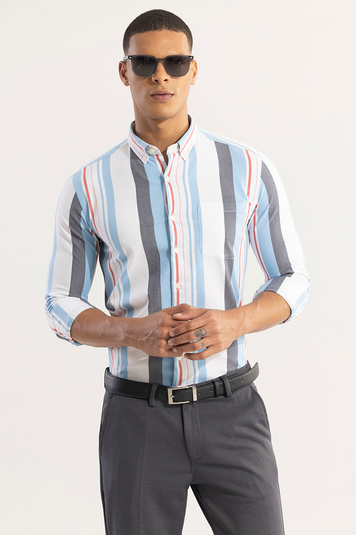 Retro Stripe Blue Shirt