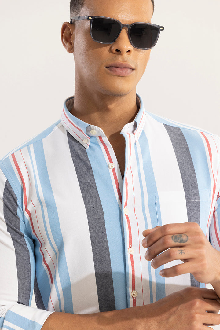 Retro Stripe Blue Shirt