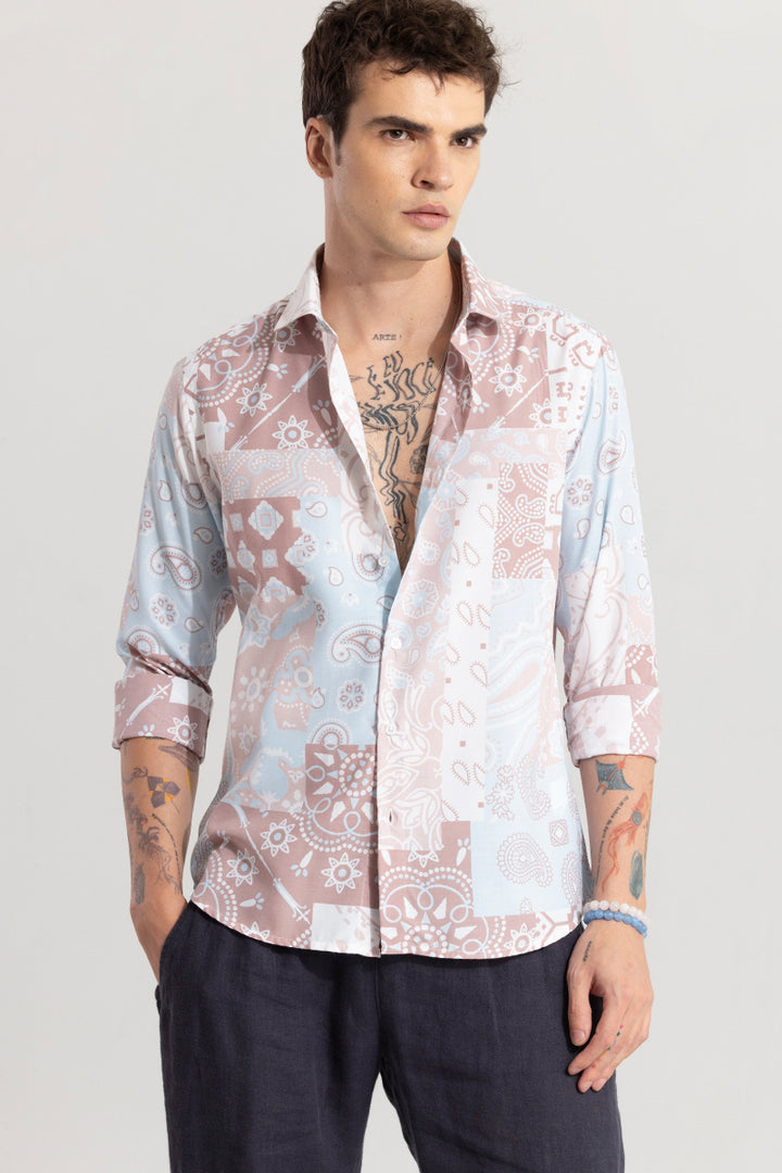 Paisley Patch Peach Shirt