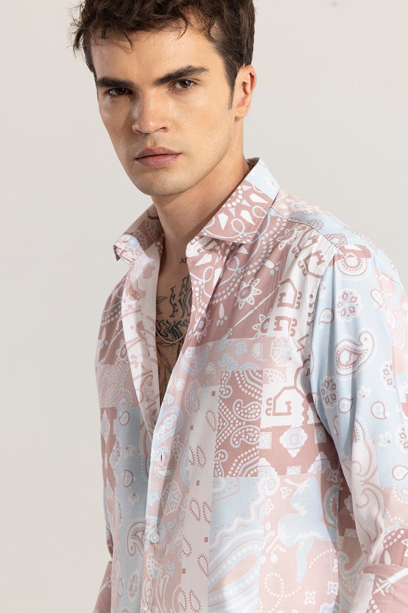 Paisley Patch Peach Shirt