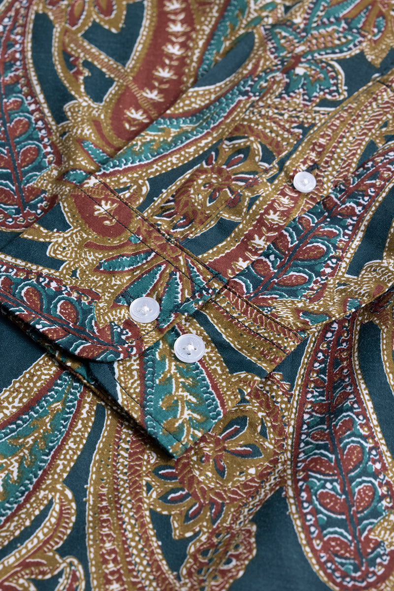 Regal Paisley Dark Green Shirt