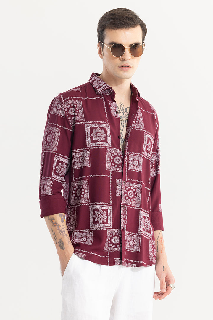 Pixel Paisley Red Shirt