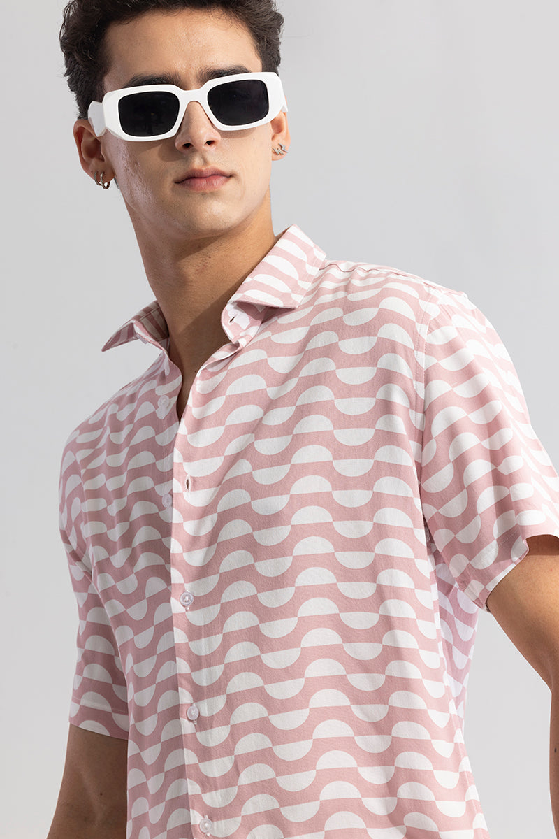 Up Down Abstract Pink Shirt