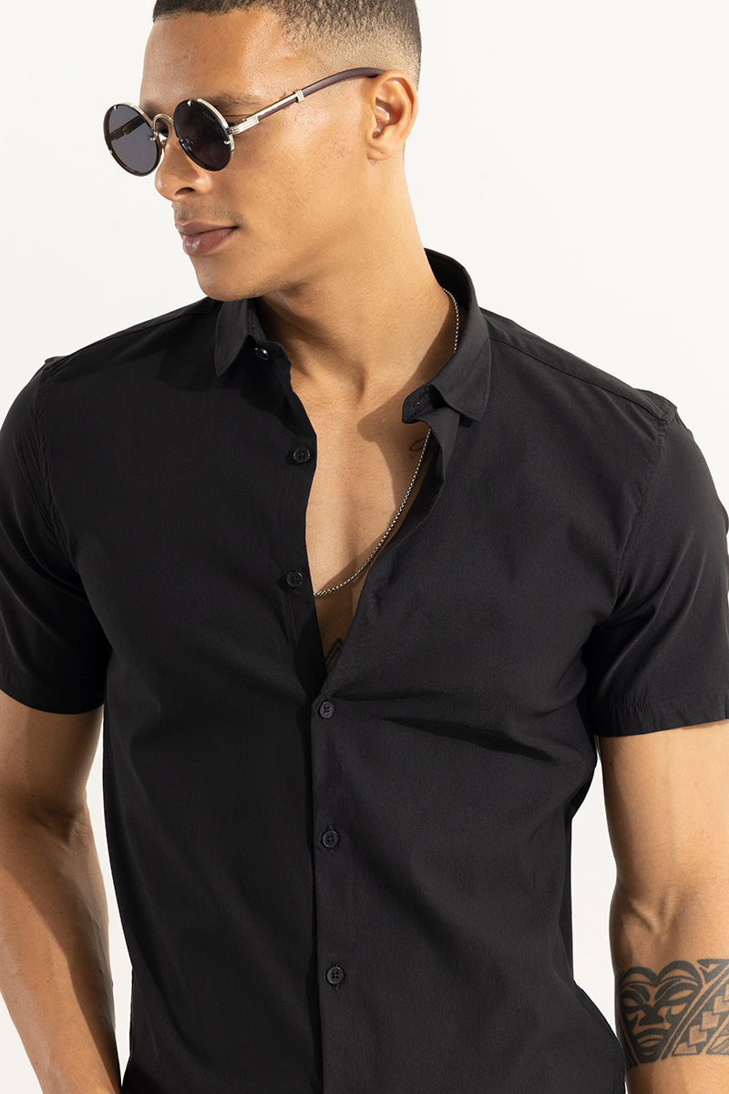 Buy Men's Flexit Black Shirt Online | SNITCH