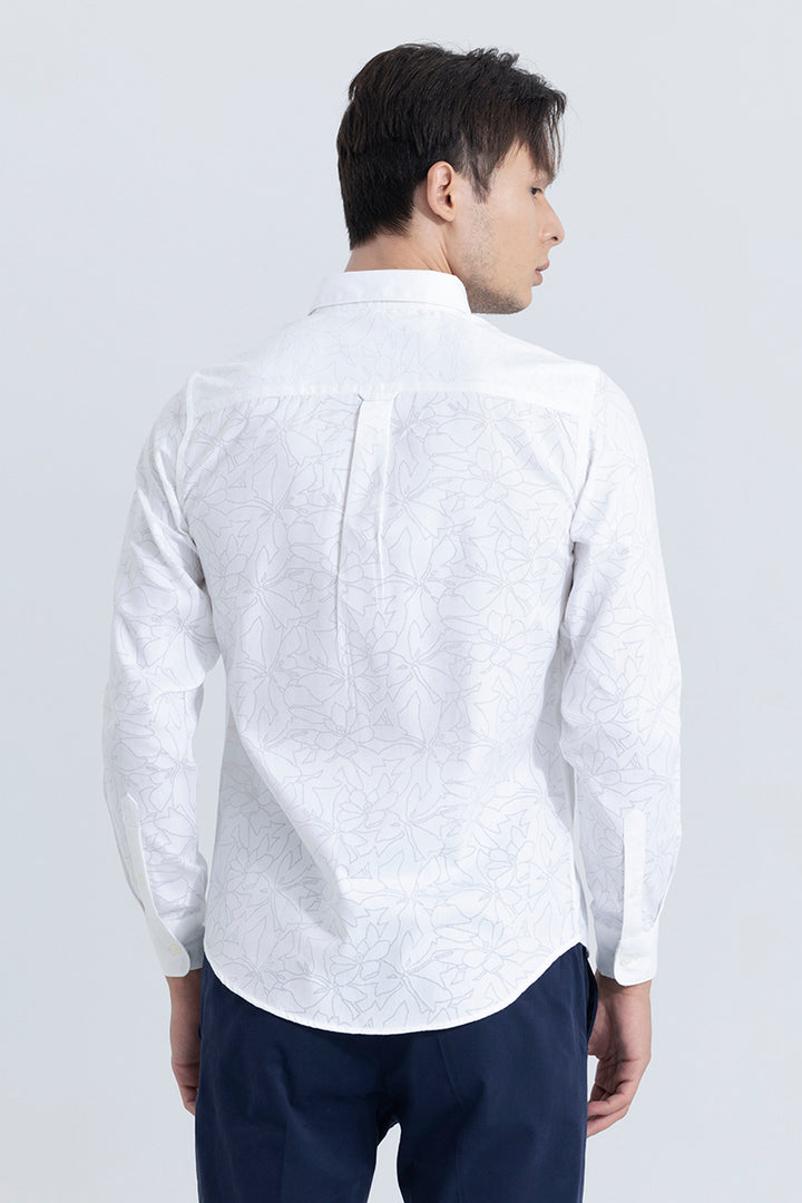 Floral White Jacquard Shirt