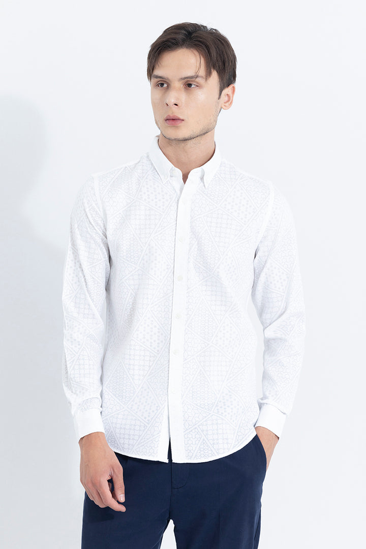 Meld Art White Jacquard Shirt