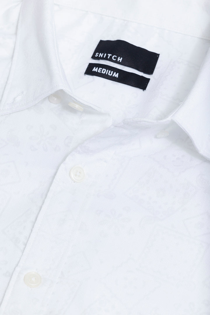 Abstract Box White Jacquard Shirt