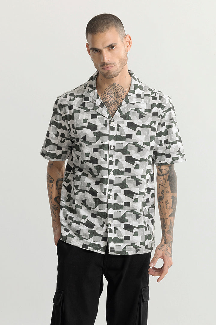 Multi Motif Green Shirt