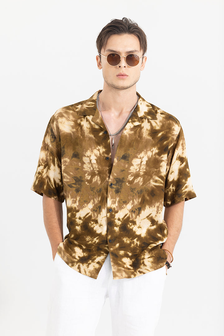 Shibori Mustard Oversized Shirt