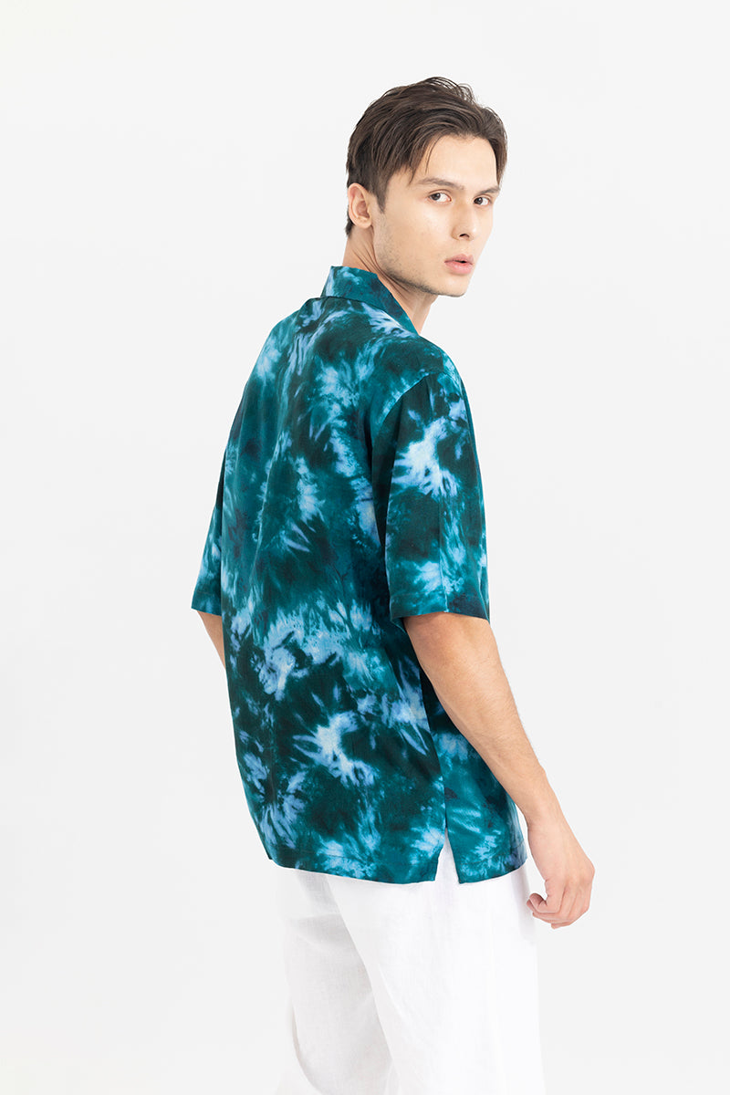 Shibori Sea Blue Oversized Shirt