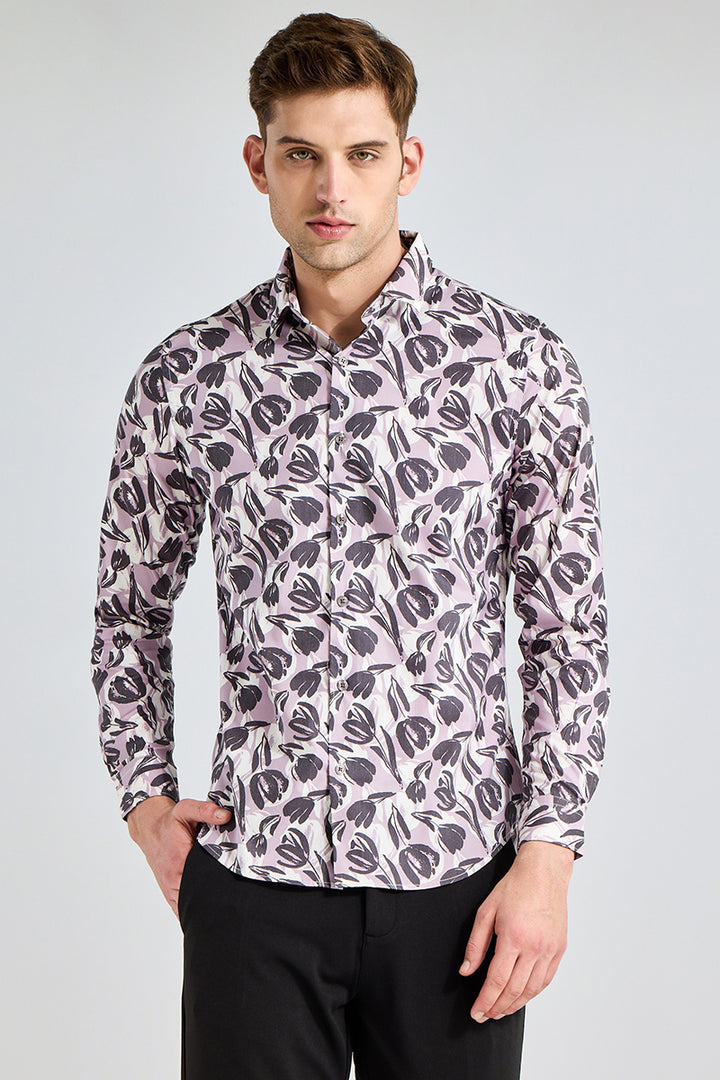 Fusion Leaf Mauve Shirt