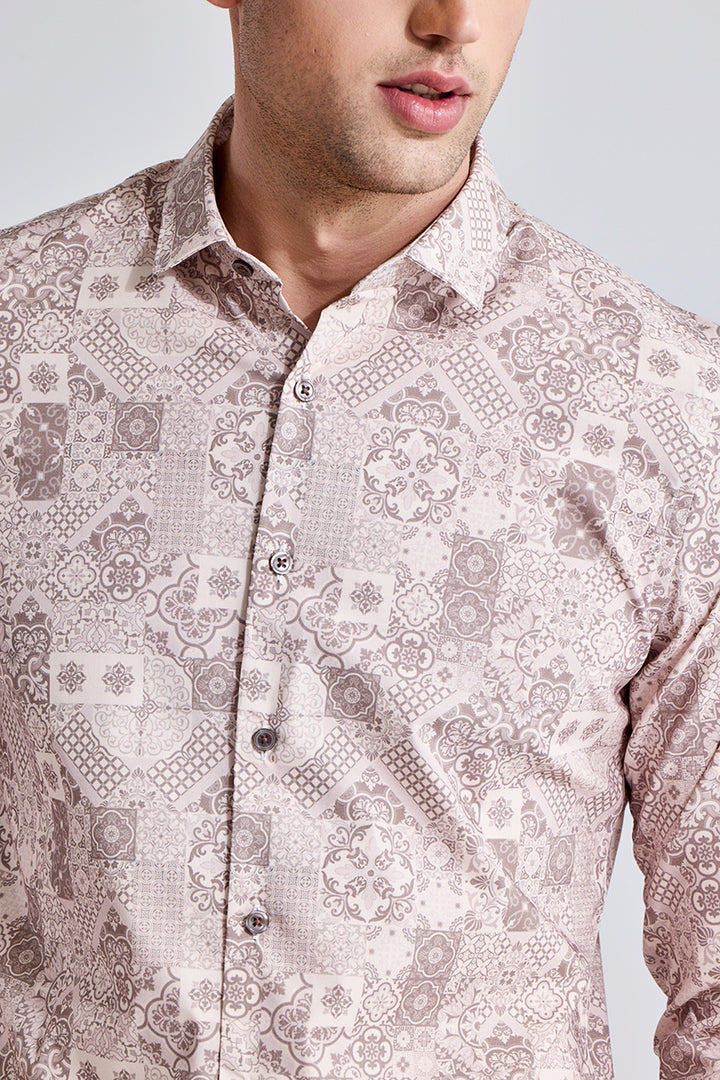 Symmetry Design Brown Shirt